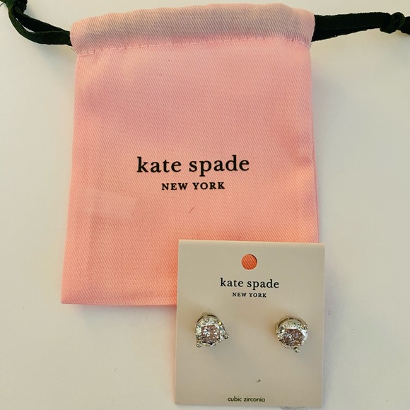 kate spade rise and shine stud earrings in silver patina